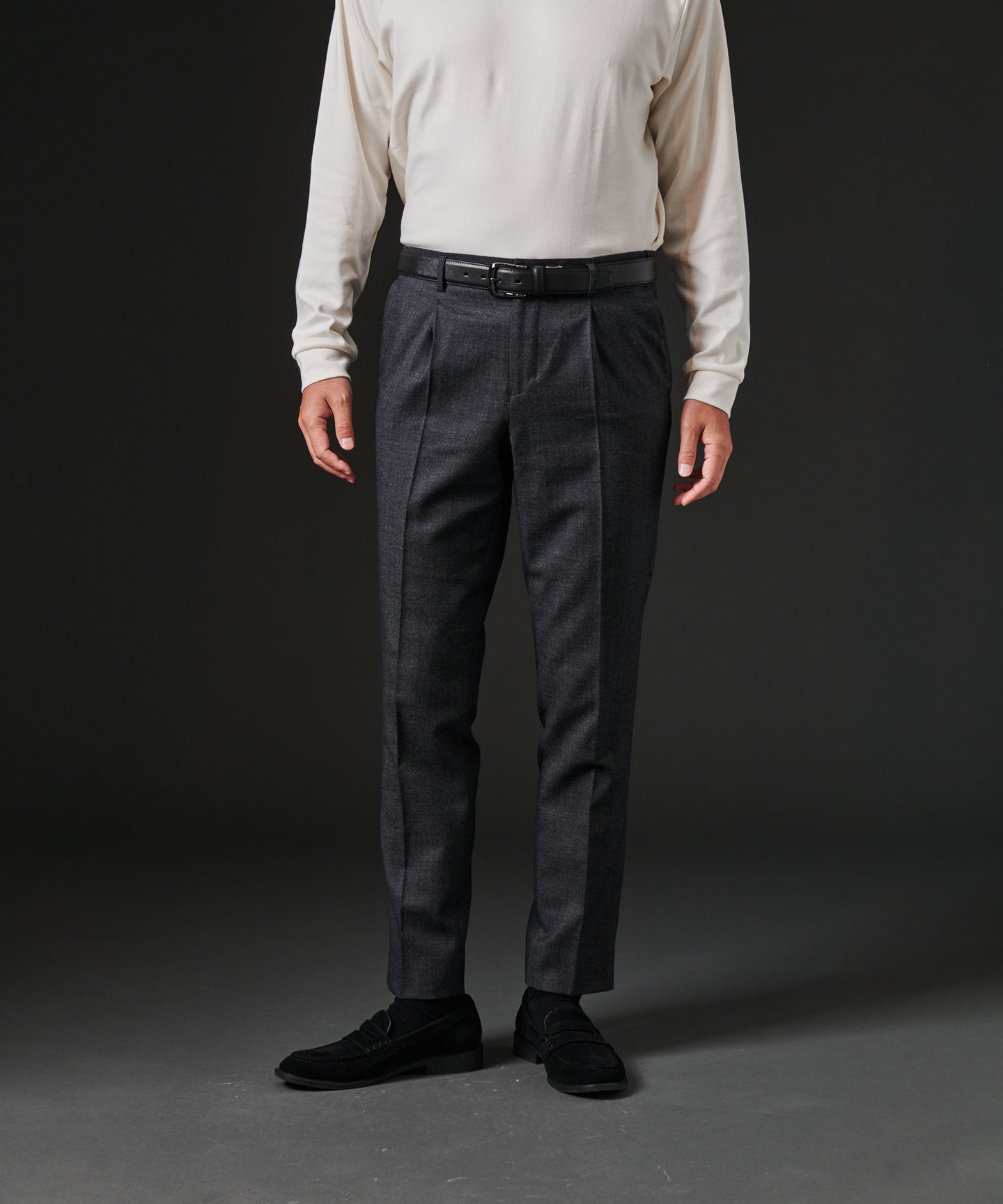 HIROKO KOSHINO TWバーズアイサイドシャーリングパンツ